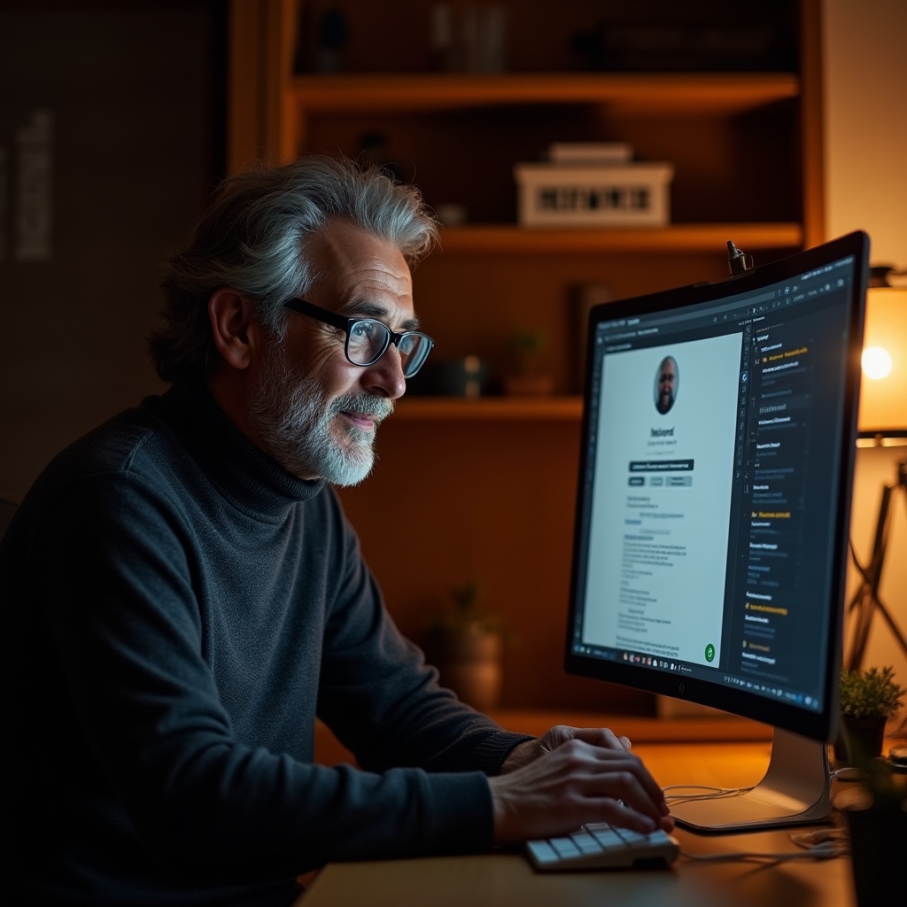 Obrazovka s profesionální komunikací a LinkedIn profilem